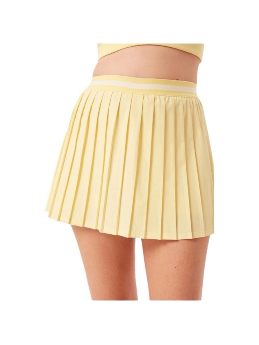 Girlfriend‎ Collective lemonade yellow pleated tennis skort skirt Size XL